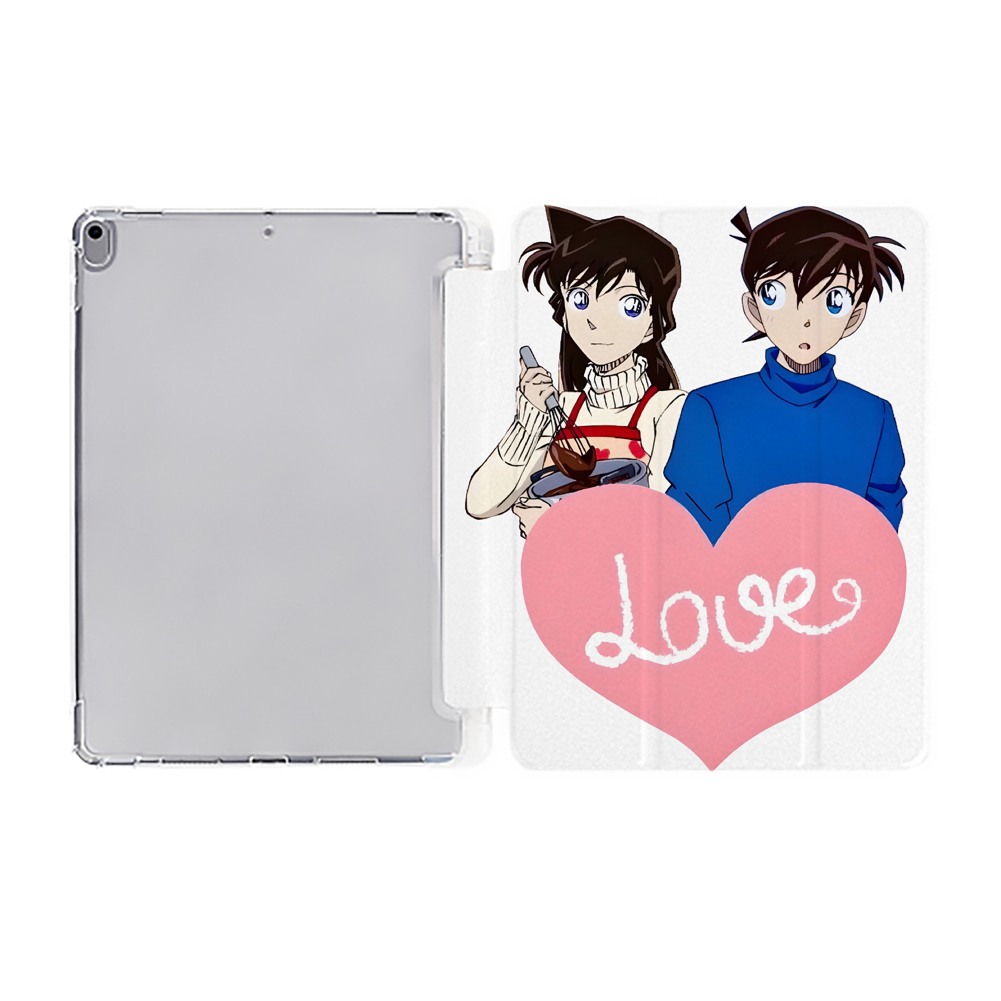（画像用） 名探偵コナン 毛利 蘭 もうり らん、モーリ ラン Detective Conan Rachel Moore IPad ケース ペン収納付き 三つ折りスタンド PUレザー×シリコン 対応機種9.5/10.5/10.9インチ